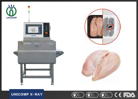 Máy kiểm tra tia X thực phẩm để kiểm tra các chất lạ bên trong thịt tươi với thiết bị loại bỏ tự động