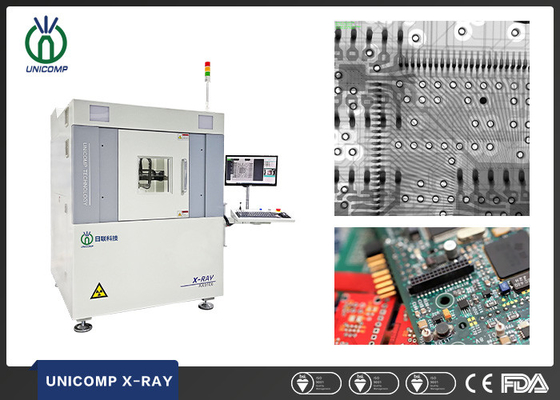 Máy điều khiển 7 trục với máy Xray 130kV nghiêng 55 độ Unicomp AX9100 để hàn PCBA Kiểm tra vết nứt Void